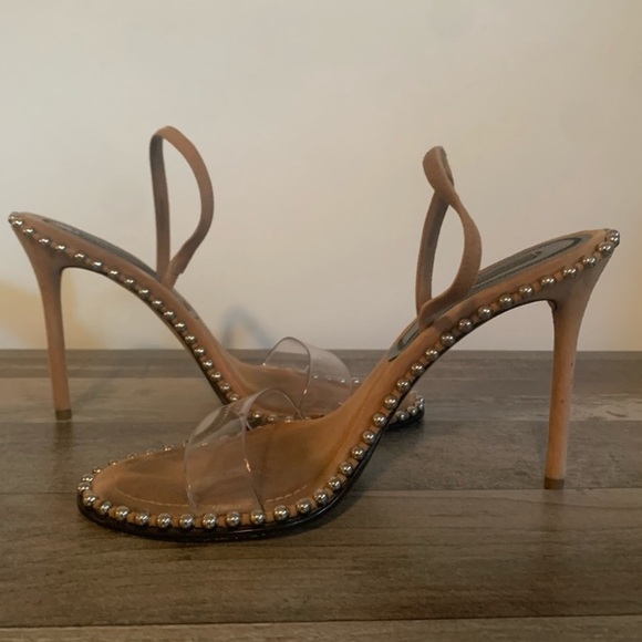 Alexander Wang Nova Studded Sandal | Nude Camel Tan Brown | Size 39 - Picture 2 of 5